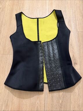 Ann Michell Black Waist Trainer Vest with Yellow Lining